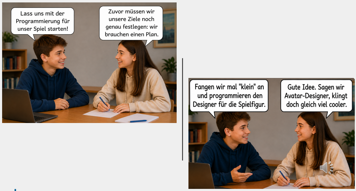 Erster Teil der Bildergeschichte